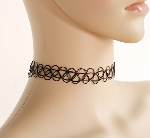 Women Punk Retro Gothic Elastic Pendants Necklaces