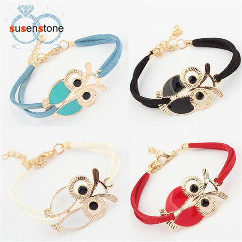 Vintage Owl Decoration Faux Leather Bracelets