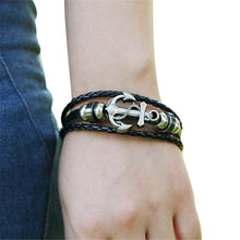 Load image into Gallery viewer, Anchor Leather Bracelet