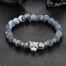 Load image into Gallery viewer, Lava Stone Bead Obsidian Buddha Bracelet