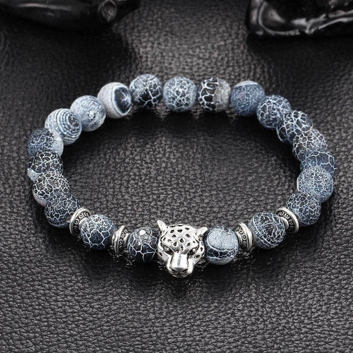 Lava Stone Bead Obsidian Buddha Bracelet