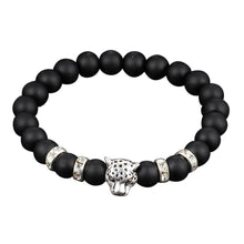 Load image into Gallery viewer, Lava Stone Bead Obsidian Buddha Bracelet