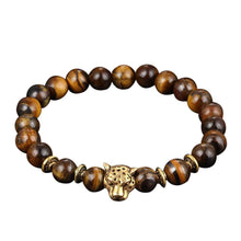 Load image into Gallery viewer, Lava Stone Bead Obsidian Buddha Bracelet