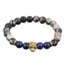 Load image into Gallery viewer, Lava Stone Bead Obsidian Buddha Bracelet