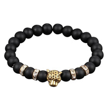 Load image into Gallery viewer, Lava Stone Bead Obsidian Buddha Bracelet