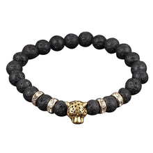 Load image into Gallery viewer, Lava Stone Bead Obsidian Buddha Bracelet