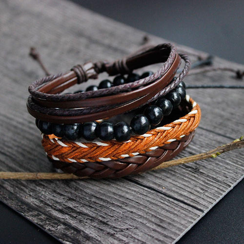 Multilayer Wristband Leather Bracelet