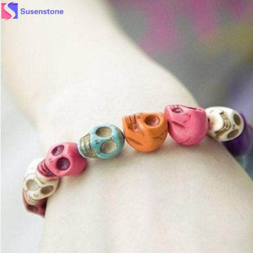 Color Skull Beads Bracelet